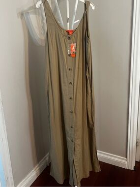 Joe Fresh Olive-Tone Button-Front Dress